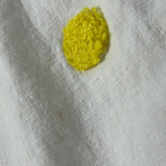 For Love & Lemons Puff Sleeve Mini Dress White Yellow Polka Dot Open Back XS - Picture 6 of 11